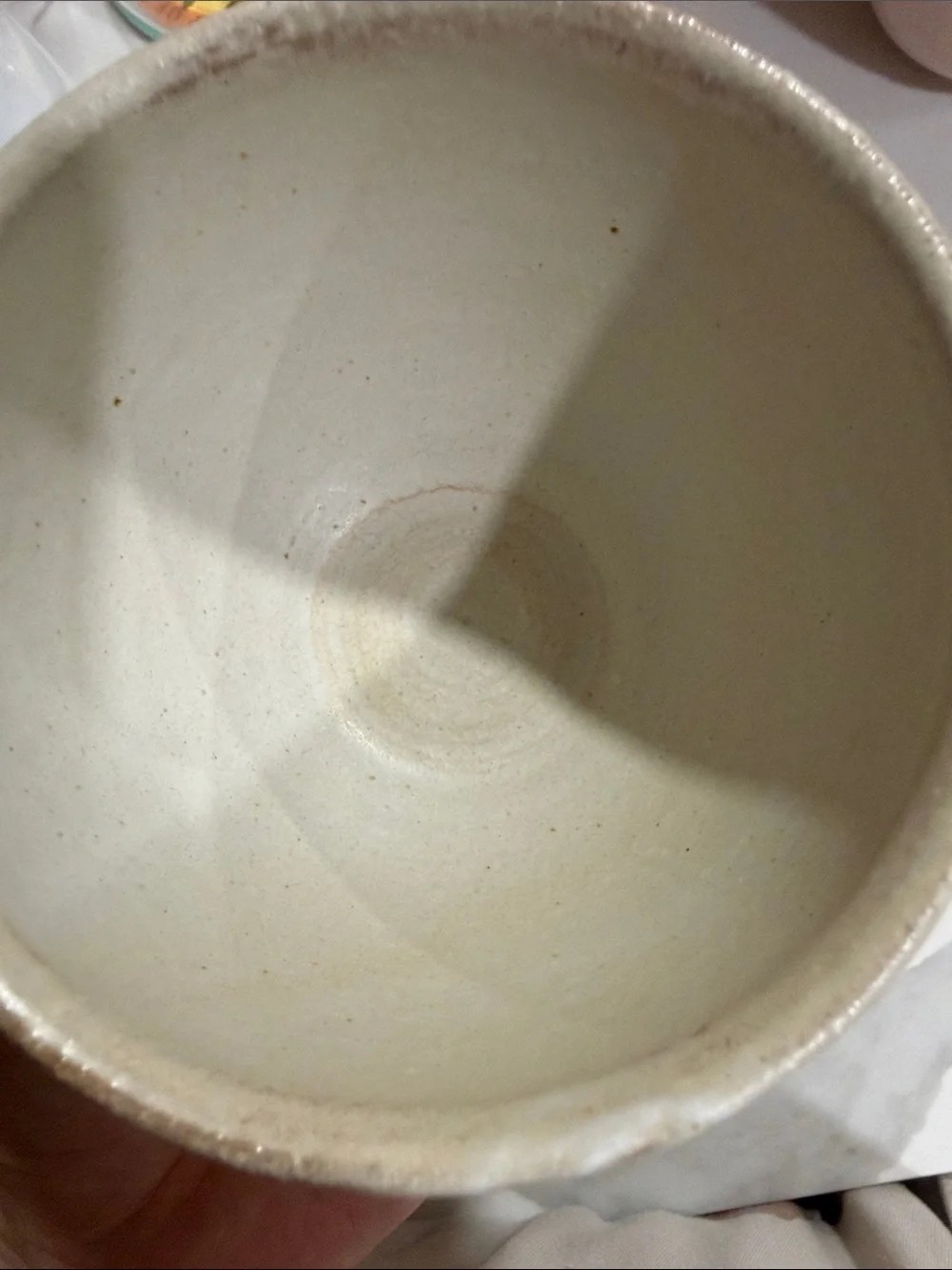 Cream Ceramic Vase with Subtle Brown Accents